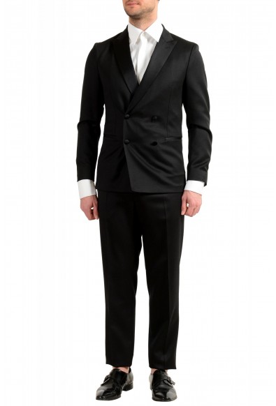 Hugo Boss Men's "Nielsen/Oliwer_1" Black 100% Wool Double Breasted Tuxedo Suit