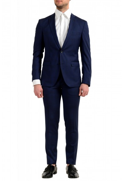 Hugo Boss Men's "Reyno4/Wave2" Extra Slim Fit 100% Wool Blue Two Button Suit