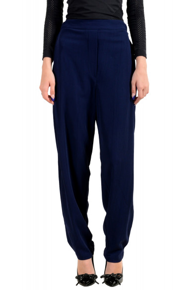 Just Cavalli Women's Dark Blue Elastic Waist Casual Pants