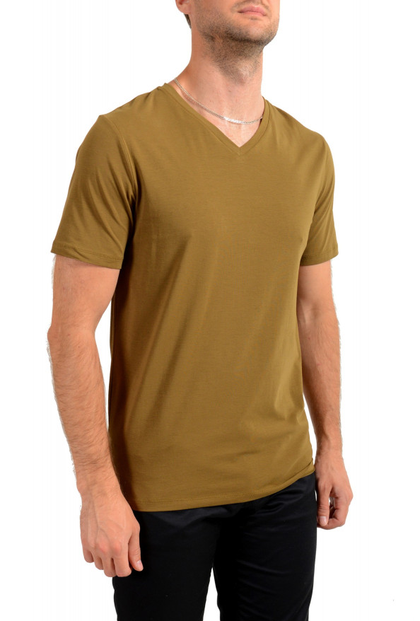 Hugo Boss Men's "Dandre" Olive Green V-Neck Stretch T-Shirt: Picture 2
