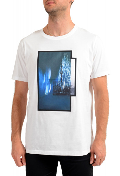 Hugo Boss Men's "Dinge" White Graphic Print Crewneck T-Shirt
