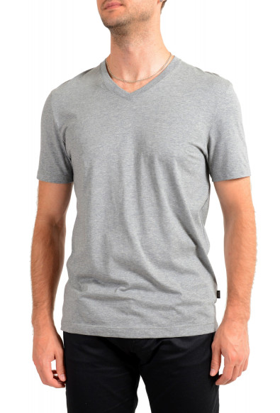 Hugo Boss Men's "Tilson 55" Regular Fit Gray Basic V-Neck T-Shirt