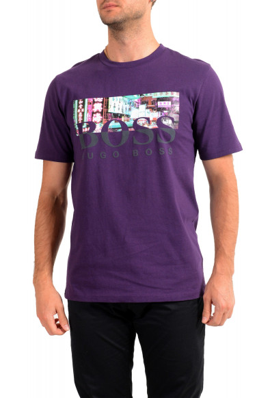 Hugo Boss Men's "Trek 4" Purple Graphic Print Crewneck T-Shirt