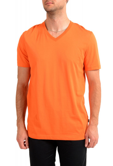 Hugo Boss Men's "Tilson 55" Regular Fit Bright Orange V-Neck T-Shirt