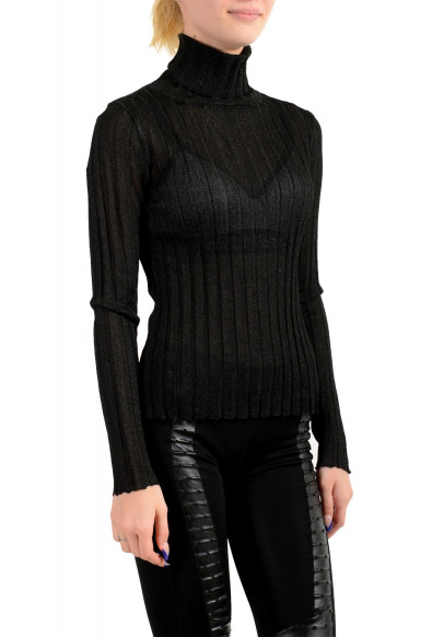 Just Cavalli Women's Black Sparkle See Through Turtleneck Sweater: Picture 2