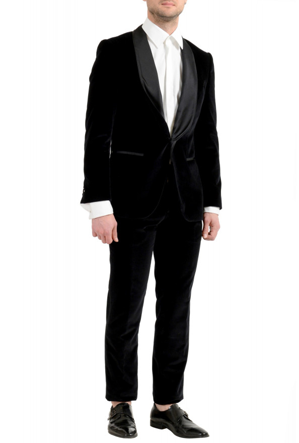 Hugo Boss Men's "Henrey1/Glow1" Slim Fit Black Velour Tuxedo Suit: Picture 2