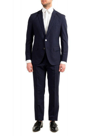 Hugo Boss Men's "Helford/Gender3" Slim Fit Blue Striped Wool Two Button Suit
