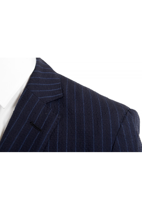 Hugo Boss Men's "Helford/Gender3" Slim Fit Blue Striped Wool Two Button Suit: Picture 7