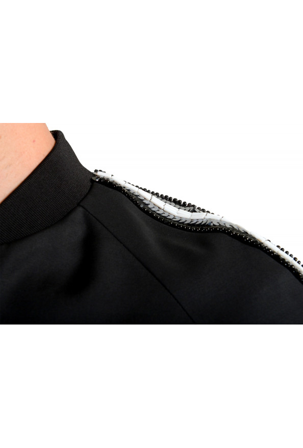 Dsquared2 Men's Black Wool Silk Embellished Full Zip Windbreaker Jacket: Picture 4