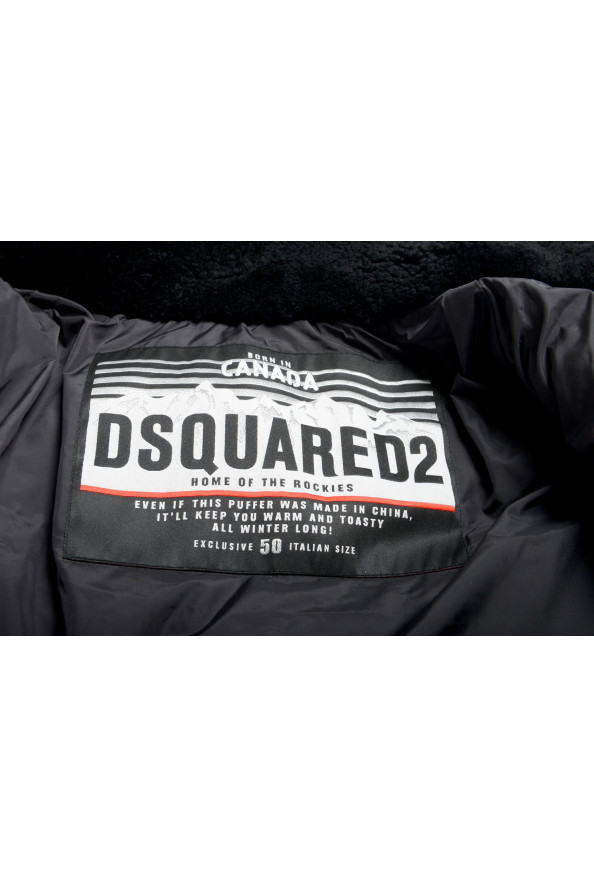 Dsquared2 Men's Down Leather Trimmed Real Fur Collar Button Down Vest: Picture 5