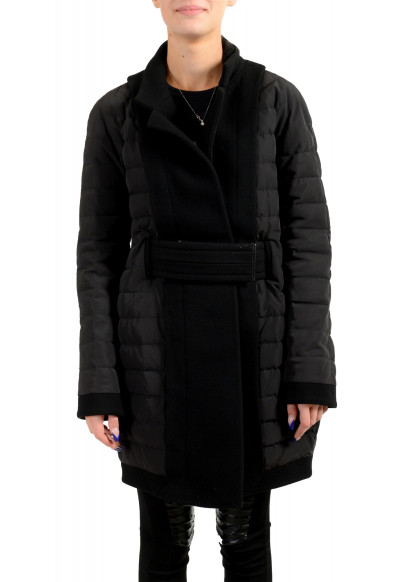 Moncler Women's "ATTITUDE" Black Belted Down Parka Jacket Coat 