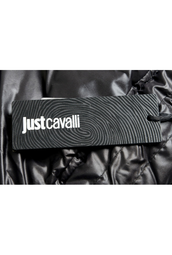 Just Cavalli Men's Black Logo Print Hooded Full Zip Parka Jacket : Picture 6