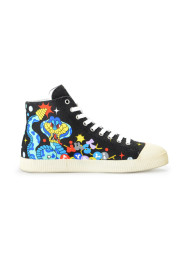 Just Cavalli Men's Canvas Multi-Color High Top Fashion Sneakers Shoes: Picture 4