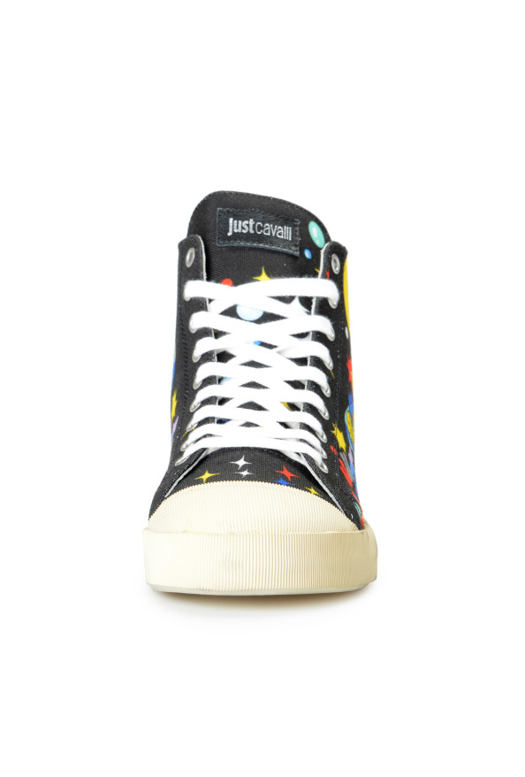 Just Cavalli Men's Canvas Multi-Color High Top Fashion Sneakers Shoes: Picture 5