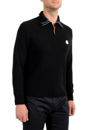 Moncler Men's Black 1/3 Zip Turtleneck Wool Cashmere Sweater : Picture 2