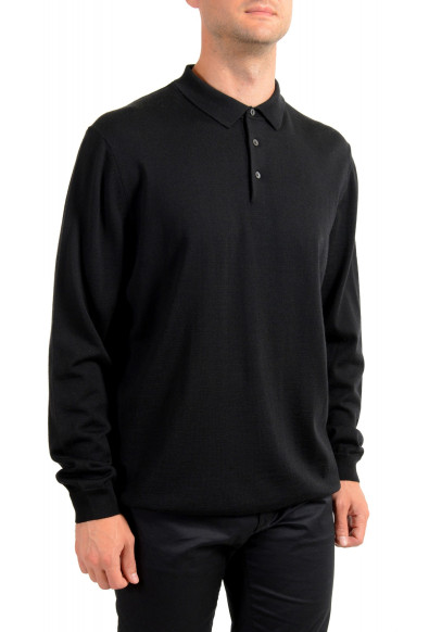 Hugo Boss "Bono_GSU" Men's 100% Wool Black Polo Style Sweater : Picture 2
