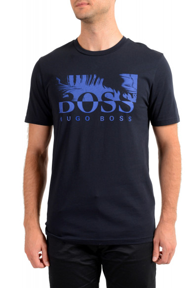 Hugo Boss Men's "Teally" Black Logo Print Crewneck T-Shirt