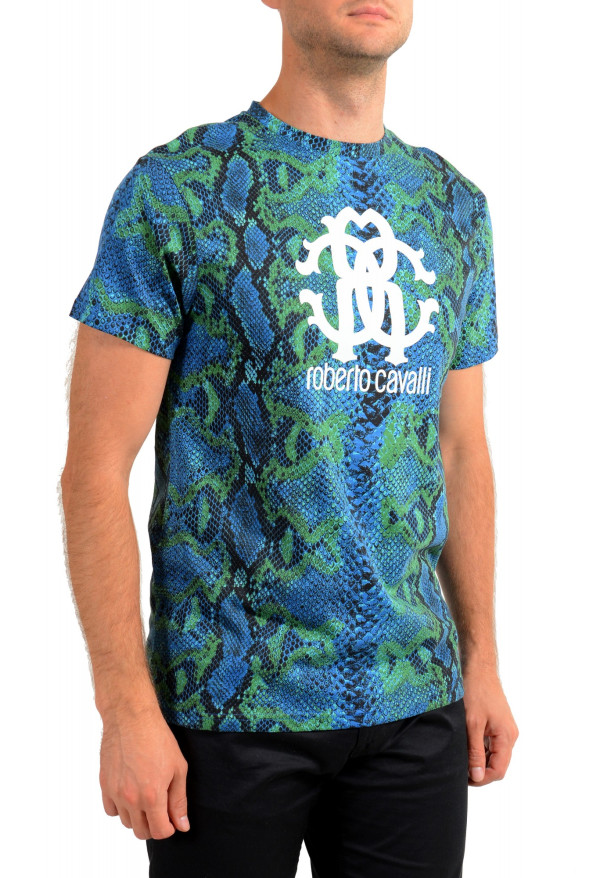 Roberto Cavalli Men's Logo Print Multi-Color Short Sleeve T-Shirt