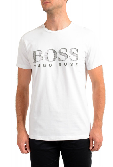Hugo Boss Men's "T-Shirt RN" White Logo Print Crewneck T-Shirt 