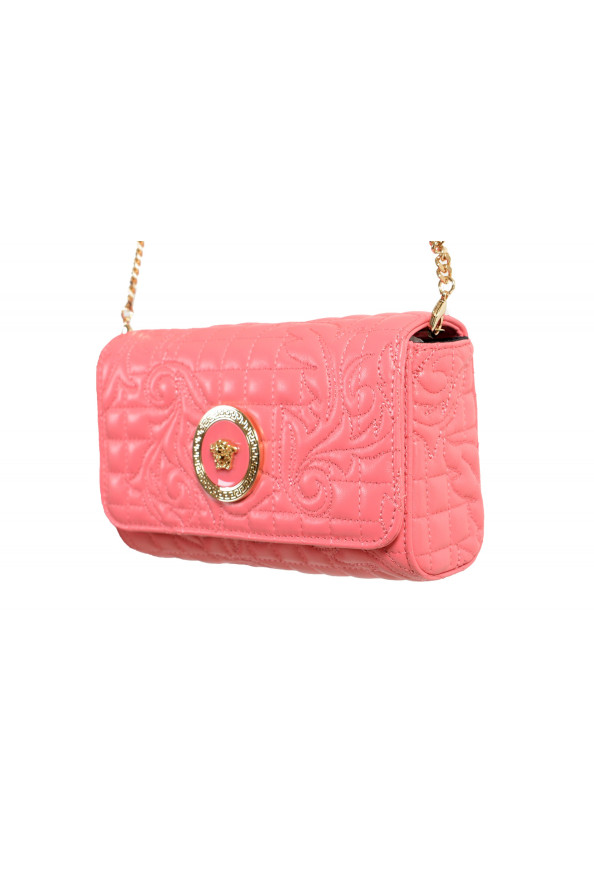 Versace Women's Pink Leather Quilted Small Crossbody Bag: Picture 3