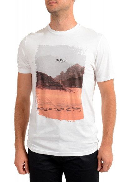 Hugo Boss Men's "Tsummery" White Graphic Print Crewneck T-Shirt