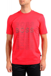 Hugo Boss Men's "Tiburt 204" Red Graphic Print Crewneck T-Shirt