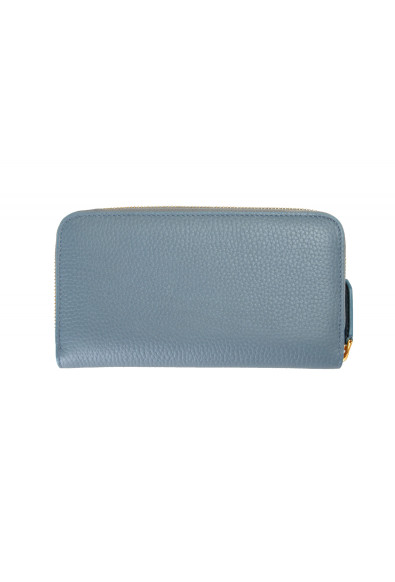 Burberry Women's Dusty Teal Blue Textured Leather Wallet: Picture 2