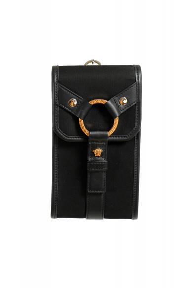 Versace Men's Leather Trimmed Black Mini Shoulder Bag: Picture 2