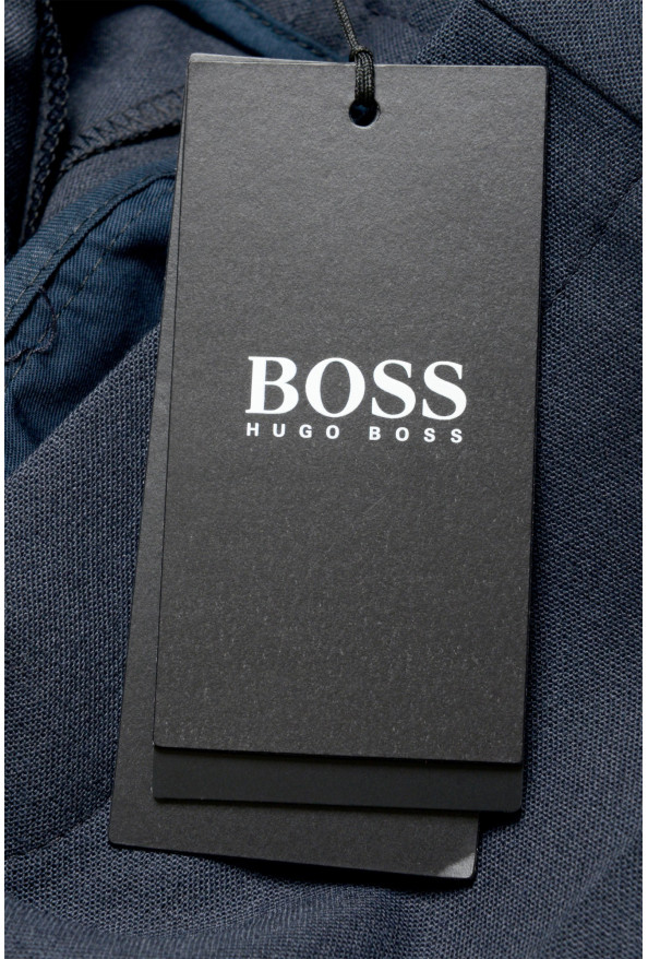 Hugo Boss Men's "Perin3" Blue Wool Flat Front Dress Pants: Picture 4