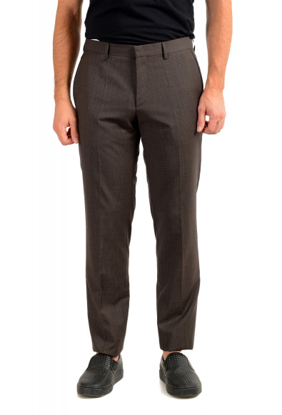 Hugo Boss Men's "Gido" Brown 100% Wool Flat Front Pants