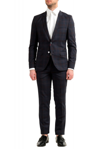 Hugo Boss Men's "Arti/Hesten182" Extra Slim Plaid 100% Wool Two Button Suit