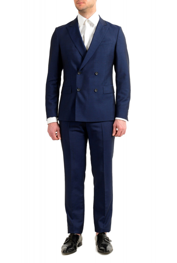 Hugo Boss Men's "Namil/Ben2" Slim Fit Blue Mohair Wool Double Breasted Suit