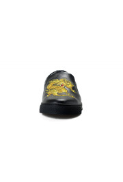 Versace Men's Black Embellished Leather Moccasins Slip On Loafers Shoes: Picture 5