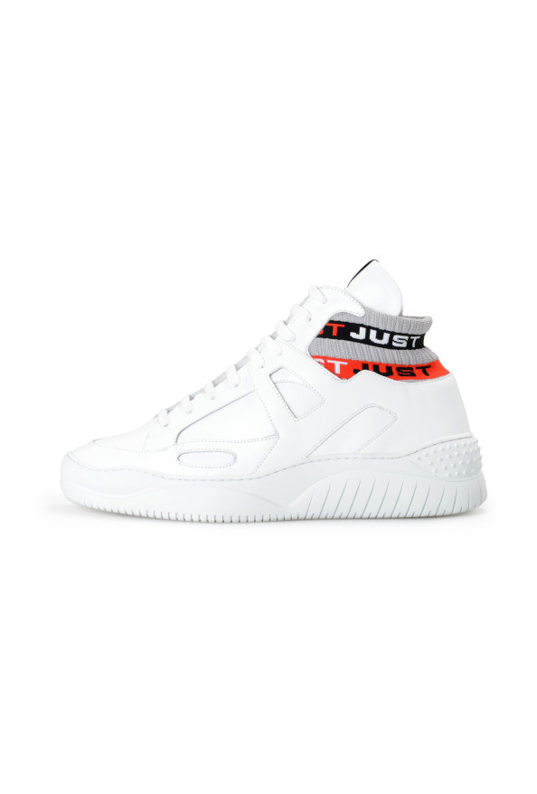 Just Cavalli Men's White Leather High Top Fashion Sneakers Shoes: Picture 2