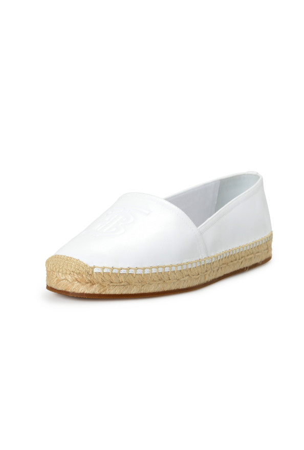 Burberry Women's "TABITHA" White Leather Slip On Loafers Shoes