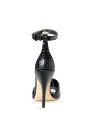 Burberry Women's "CITY" Black Croc Print Leather High Heel Pumps Shoes: Picture 3