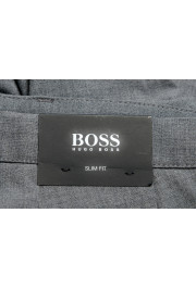 Hugo Boss Men's "Kaito3-Stitch1" Slim Fit Gray Wool Flat Front Casual Pants: Picture 4