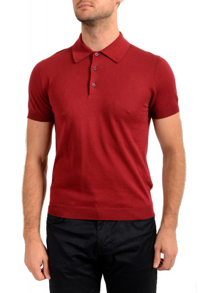 Prada Men's "UMA056" Burgundy Short Sleeve Polo Shirt