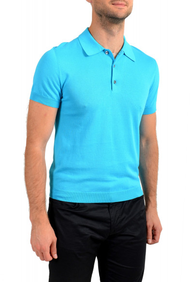 Prada Men's "UMA056" Bright Blue Short Sleeve Polo Shirt: Picture 2