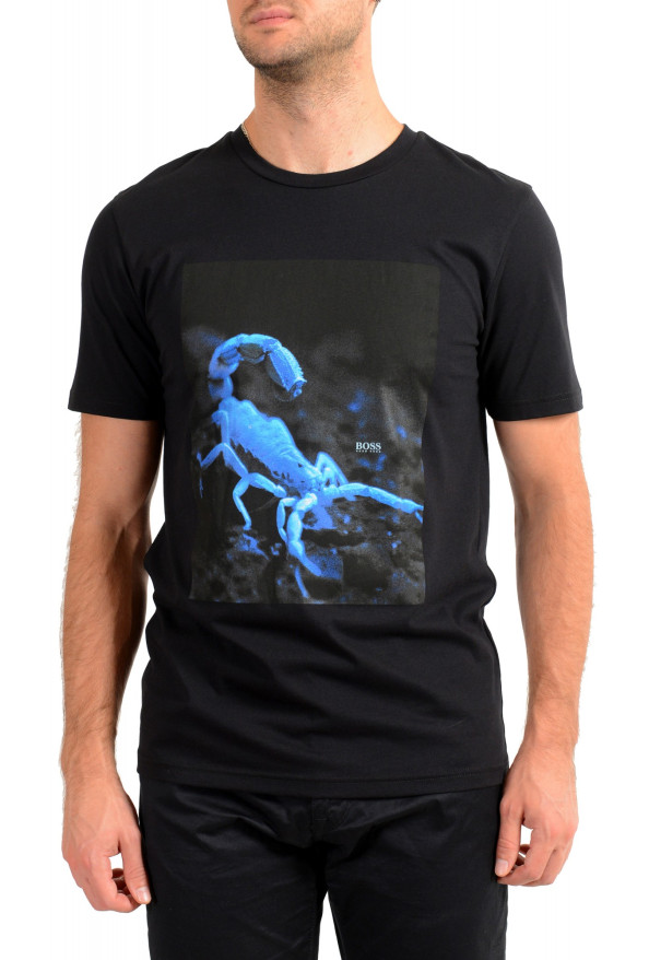 Hugo Boss Men's "Terisk" Black Crewneck Graphic Print T-Shirt
