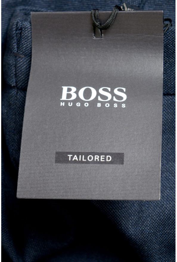Hugo Boss Men's "T-Bryce" Blue Wool Flat Front Pants: Picture 4