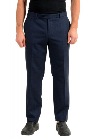 Hugo Boss Men's "T-Bryce" Blue Wool Flat Front Pants