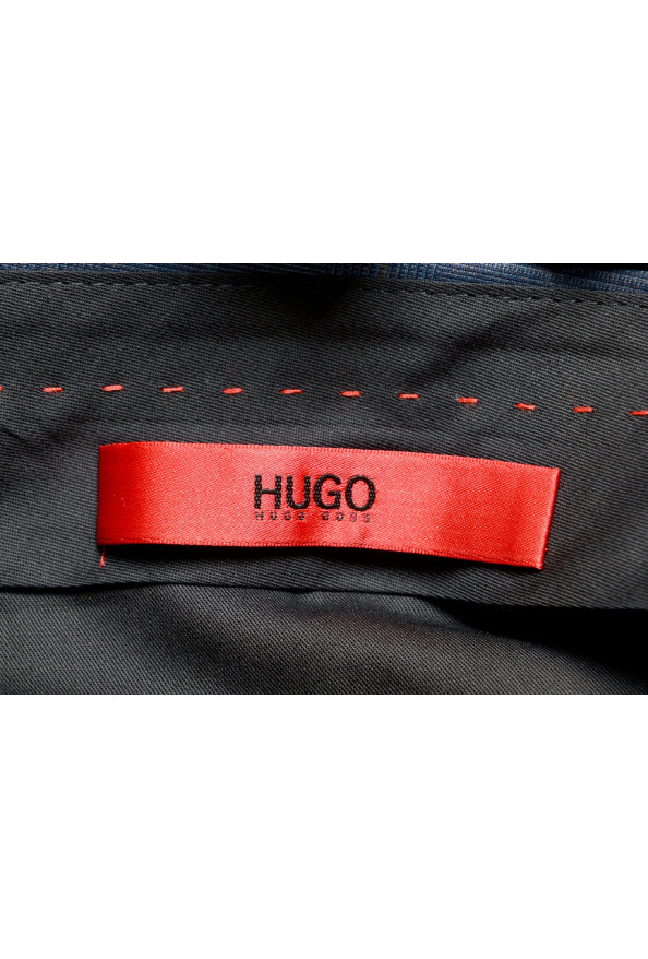 Hugo Boss Men's "Hesten194" Blue Plaid Wool Flat Front Dress Pants: Picture 5