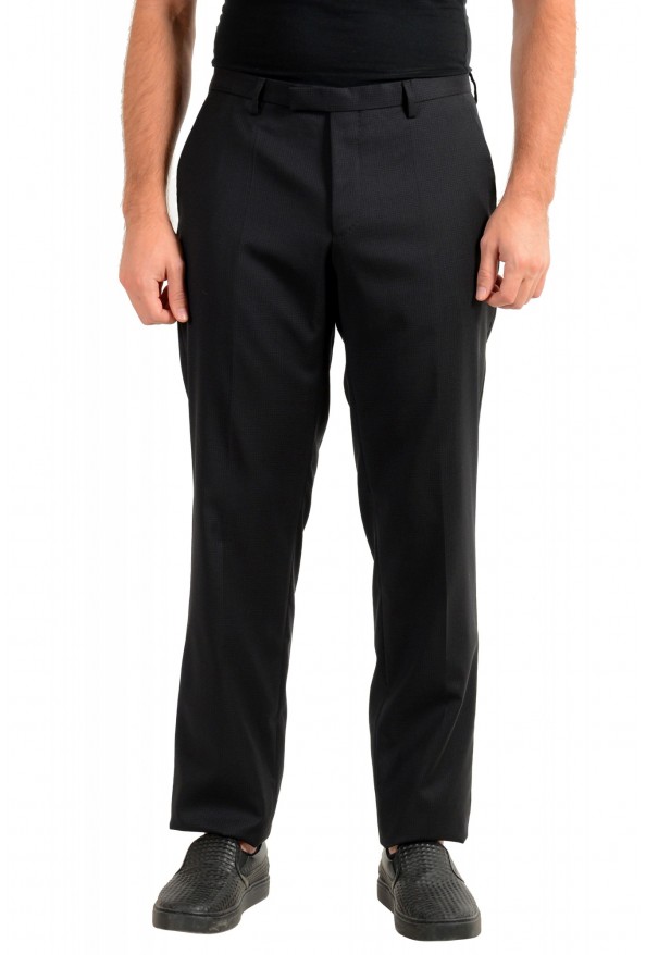 Hugo Boss Men's "Leanon1" Regular Fit Plaid 100% Wool Flat Front Dress Pants