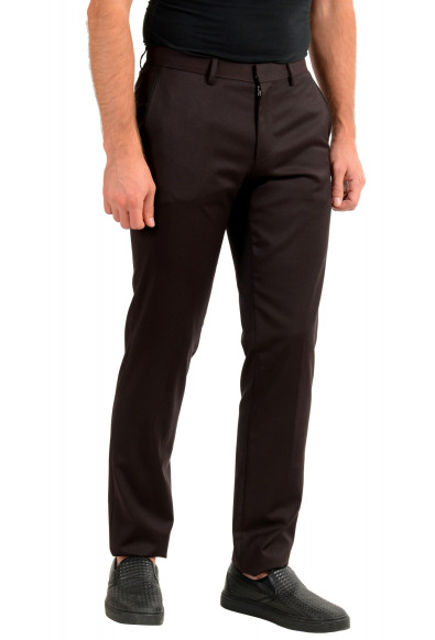 Hugo Boss Men's "Gido" Brown 100% Wool Flat Front Dress Pants: Picture 2