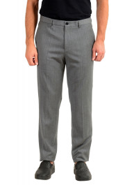 Hugo Boss Men's "Helo192" Gray 100% Wool Flat Front Dress Pants