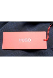Hugo Boss Men's "Getlin182" Blue Plaid 100% Wool Flat Front Dress Pants: Picture 4