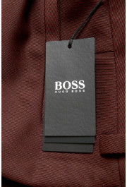 Hugo Boss Men's "Peet" Burgundy Wool Striped Flat Front Pants: Picture 5