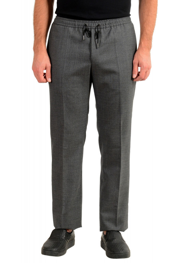 Hugo Boss Men's "Barne1" Gray 100% Wool Flat Front Casual Pants