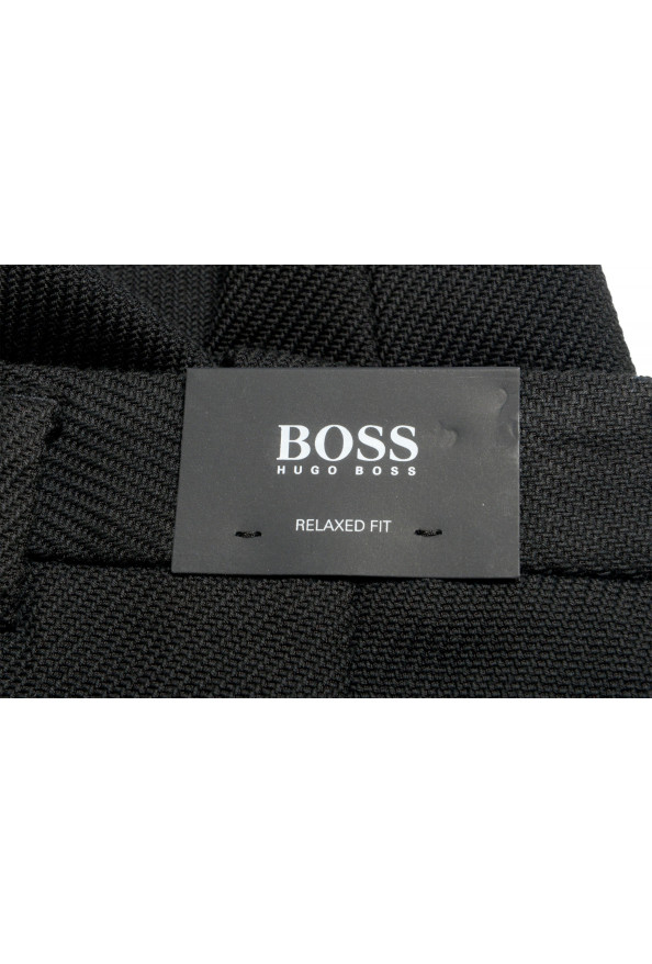 Hugo Boss Men's "Parko-Plears-C" relaxed Fit Black Pleated Pants: Picture 4